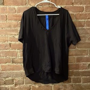 Kit and Ace black cashmere/cotton v-neck, size 6